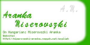 aranka miserovszki business card